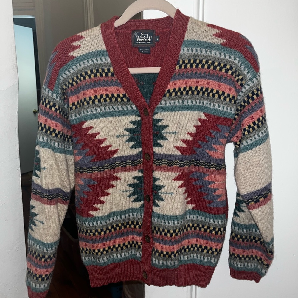 Woolrich 100% Wool Southwestern Style Cardigan